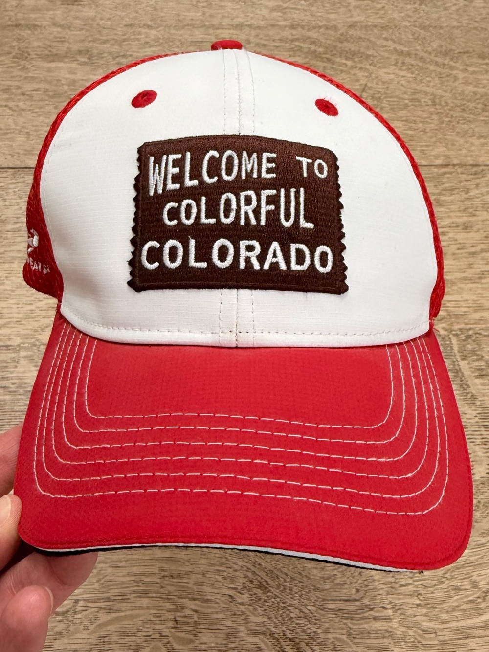 Welcome to Colorful Colorado Snap Back Trucker Hat Headsweats Red